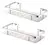 Pack X 2 Estante Repisa Rectangular con Baranda Aluminio Baño - comprar online