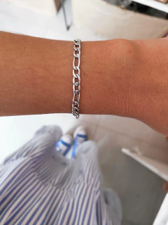 Pulseira em aço inox fígaro 4x7mm - unissex - COD. A401 na internet