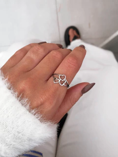 Anel em aço inox trio coração vazados det. duplo - COD. A426M - comprar online