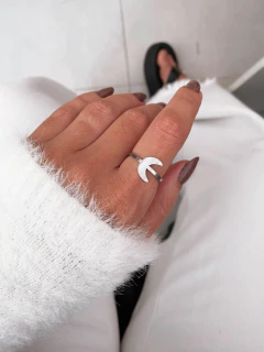 Anel em aço inox lua lisa central - COD. A426H - comprar online