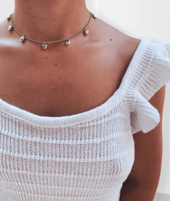 Colar em biju corações abaulados - COD. H75C