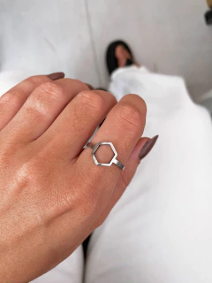 Anel em aço inox hexágono - COD. A426E na internet