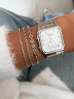 Pulseira em aço inox elo português detalhado - 3 tamanhos - COD. HA157P - comprar online