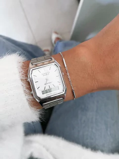 Pulseira em aço inox tubos / cilindros - COD. HA158P - comprar online