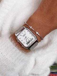 Pulseira em aço inox cruzinhas - COD. HA28P na internet
