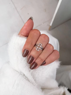 Anel em aço inox Cruz vazada - COD. A427K - comprar online