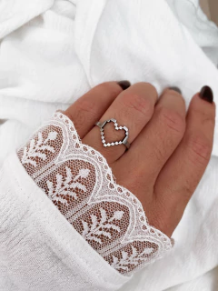 Anel em aço inox coração vazado pixel - COD. A90a - comprar online