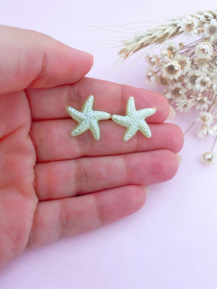 Brincos estrela do mar colors com base em aço inox - diversas cores - COD. H46B