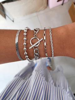 Pulseira em aço inox 5 modelos - unidade - COD. A407 - loja online