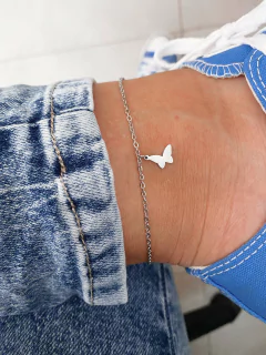 Tornozeleira em aço inox borboleta lisa- COD. HA42T - comprar online