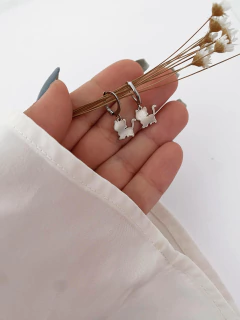 Argolinhas em aço inox gatinhos - COD. A164-35 - comprar online