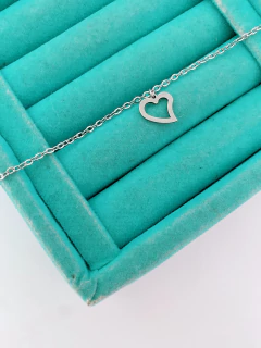 Tornozeleira em aço inox coração assimétrico vazado - COD. HA63T na internet