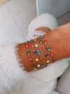 Pulseira em aço inox dourado corações esmaltados coloridos - UNIDADE - COD. HA208P - comprar online