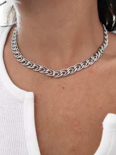 Colar em aço inox corrente detalhada 8mm - COD. HA174C na internet