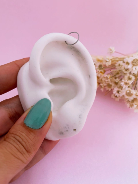 Argolinha / piercing em aço inox 9mm para orelha ou nariz - unidade - COD. A58a