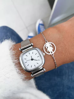 Pulseira em aço inox filha / menina - COD. HA34P na internet