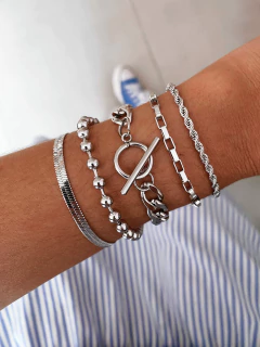 Pulseira em aço inox 5 modelos - unidade - COD. A407 - comprar online