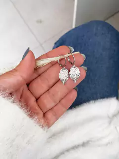 Argolinhas em aço inox folha textura - COD. A164-24 na internet