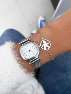 Pulseira em aço inox filho / menino círculo - COD. HA179P na internet