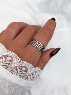 Anel em aço inox duplo labirinto - COD. A405b - comprar online