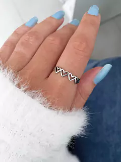 Anel em aço inox quarteto corações vazados - COD. A183