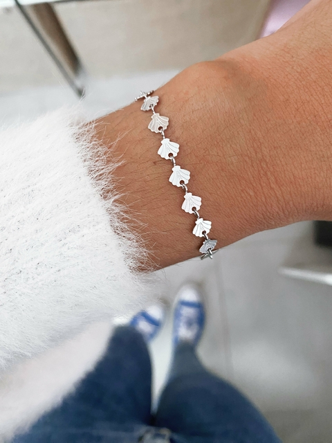 Pulseira em aço inox conchinhas - COD. HA175P