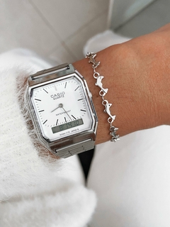 Pulseira em aço inox golfinhos - COD. HA170P na internet