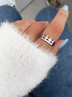 Anel em aço inox coroa losangos - COD. A205z