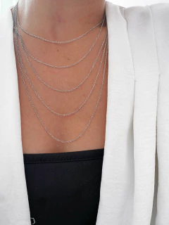 Colar base em aço inox corrente americana 1,5mm - 5 tamanhos - unidade COD. HA13C - Hellô Acessórios