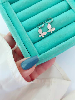 Argolinhas em aço inox borboleta lisa assimétrica - COD. A164-37 - loja online