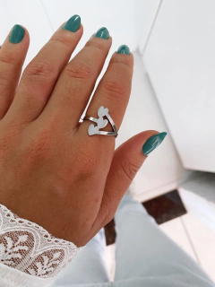 Anel em aço inox triplo corações - COD. A166q - comprar online