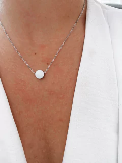 Colar em aço inox círculo passante - COD. HA136C