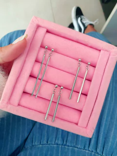 Brincos em aço inox minimalista traço - 3 tamanhos - par - COD. HA38B na internet