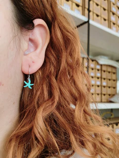 Argolinhas em aço inox estrela do mar esmaltada - COD. A164-40 na internet