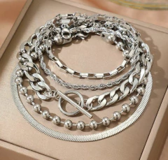 Imagem do Pulseira em aço inox 5 modelos - unidade - COD. A407