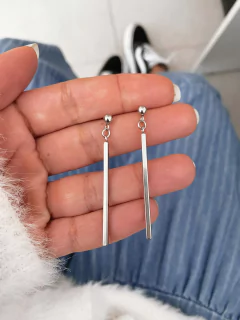 Brincos em aço inox minimalista traço - 3 tamanhos - par - COD. HA38B - loja online