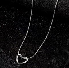 Imagem do Colar em aço inox rabo rato coração vazado - COD. A88