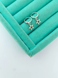 Argolinhas em aço inox estrela vazada com borda - COD. A164-41 - comprar online