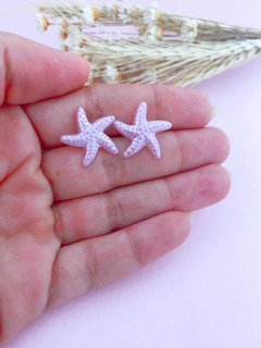 Imagem do Brincos estrela do mar colors com base em aço inox - diversas cores - COD. H46B