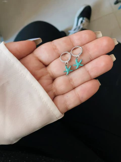 Argolinhas em aço inox estrela do mar esmaltada - COD. A164-40 - comprar online