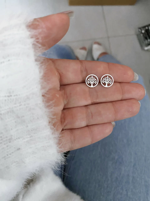 Brincos em aço inox árvore da vida 10mm - corte a laser - COD. A375F - comprar online
