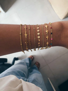 Pulseira em aço inox dourado - 8 modelos - UNIDADE - COD. HA194P - comprar online