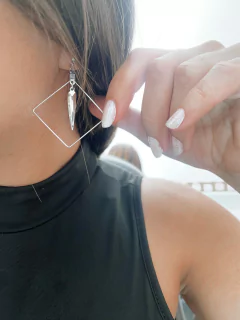 Brincos em aço geométrico losango - COD. HA41B - comprar online