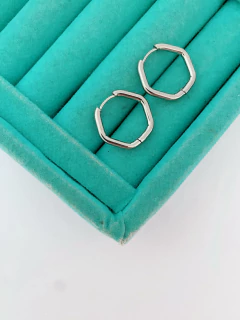 ArgolInhas click em aço inox hexágono - 3 tamanhos - par - COD. A360 - Hellô Acessórios