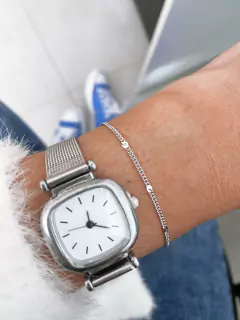 Pulseira em aço inox esferas achatadas brilho - COD. HA173P na internet