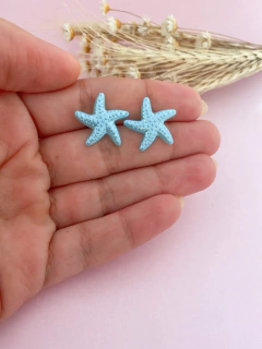 Brincos estrela do mar colors com base em aço inox - diversas cores - COD. H46B - comprar online
