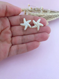Brincos estrela do mar colors com base em aço inox - diversas cores - COD. H46B