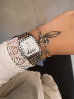 Pulseira em biju hexágono - COD. H101P - Hellô Acessórios