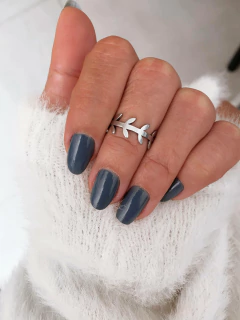 Anel em aço inox ramo de folhas lisas - COD. A408 - loja online