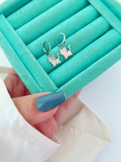 Argolinhas em aço inox gatinhos - COD. A164-35 - loja online